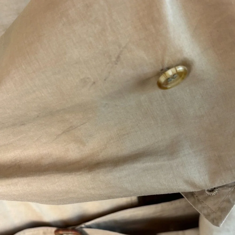 Burberry Trench Coat 10 Long Tan Cotton Nova Check‎ England - Picture 7 of 16